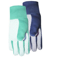 Toolway 88052217 - 1Pair Gloves Garden Ladies Jersey/Canvas W/Grip Dot Palm Size: M Blue, Green