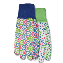 Toolway 88105033 - 1Pair Gloves Garden Ladies Jersey W/Grip Dot Palm & Fingers Size: M Floral Print