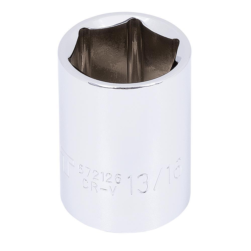 1/2&#34; DR x 13/16&#34; Regular Chrome Socket - 6 pt