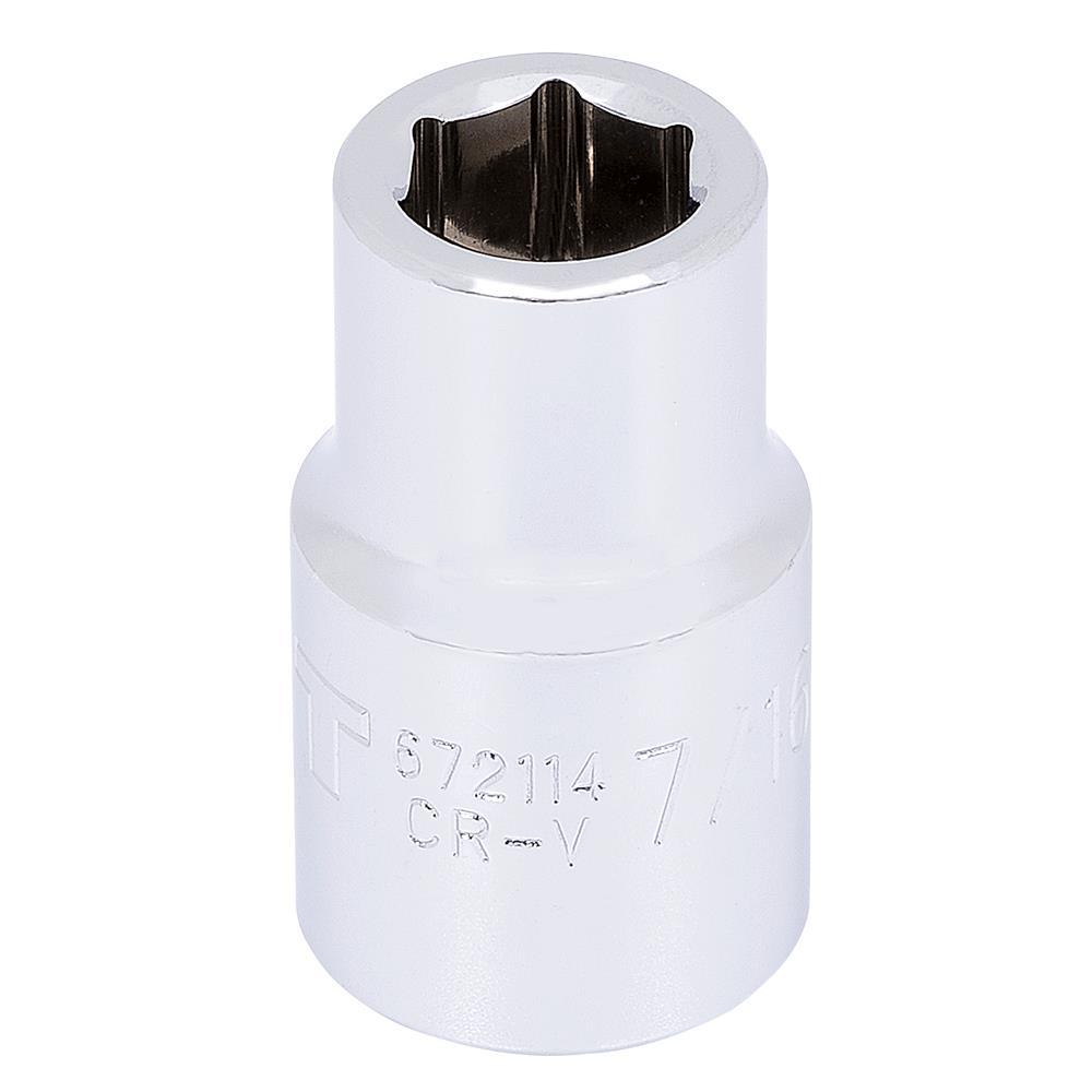 1/2&#34; DR x 7/16&#34; Regular Chrome Socket - 6 pt