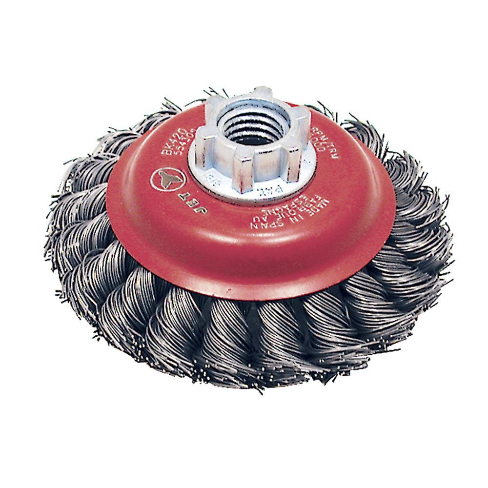 Knot Twisted Conical Brushes for Angle Grinders
