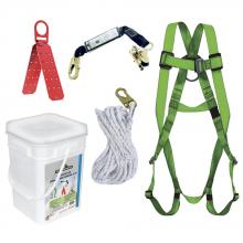 Peakworks V8257042 - Compliance Roofer's Kit - Reusable Bracket - Integral ADP Rope Grab - SP Lanyard - 25'