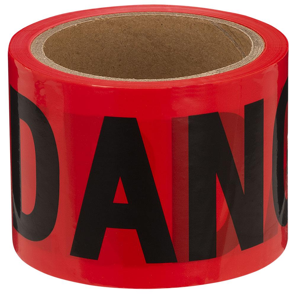 &#34;Danger&#34; Tape - Red - 0.04 mm -200&#39;/61 m