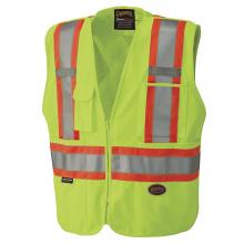 Pioneer V1021260U-XS - Tear-Away Mesh Back Zip Front Safety Vests - Tricot Polyester