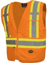 Pioneer V1021150U-XS - Tear-Away Mesh Back Zip Front Safety Vests - Tricot Polyester