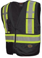 Pioneer V1021170U-L - Tear-Away Mesh Back Zip Front Safety Vests - Tricot Polyester