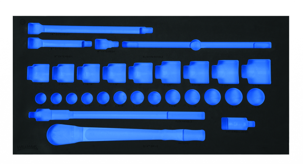 3/3 Foam Drawer Inset Only for 29 pc 3/4 Drive 12-Point SAE Socket and Drive Tool Set