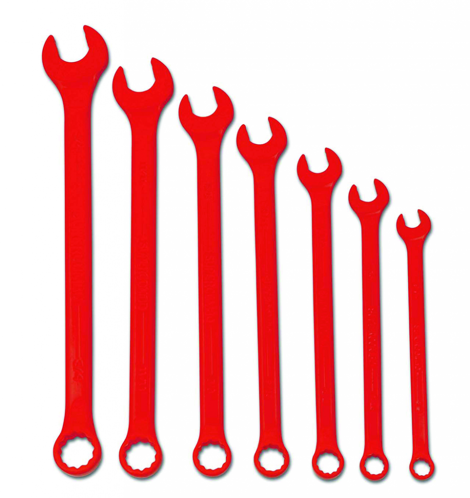 7 pc SAE SUPERCOMBO  High Visibility Red Combination Wrench Set