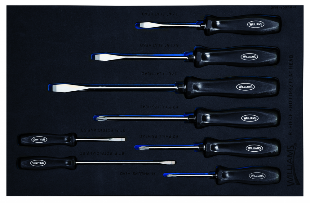 8 pc Endurogrip  Screwdriver Set in 1/3 Foam Drawer Insert