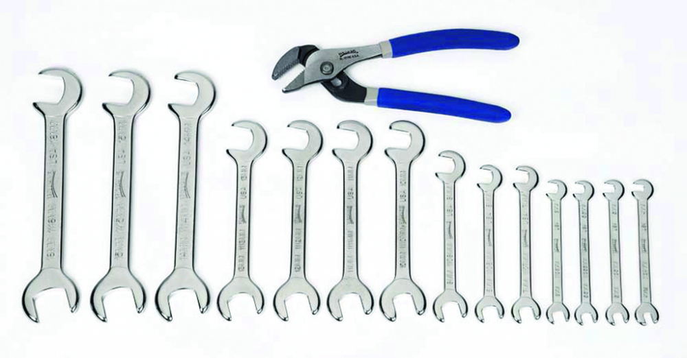 10 pc SAE Miniature 15  x 80  Double Head Open End Wrench Set