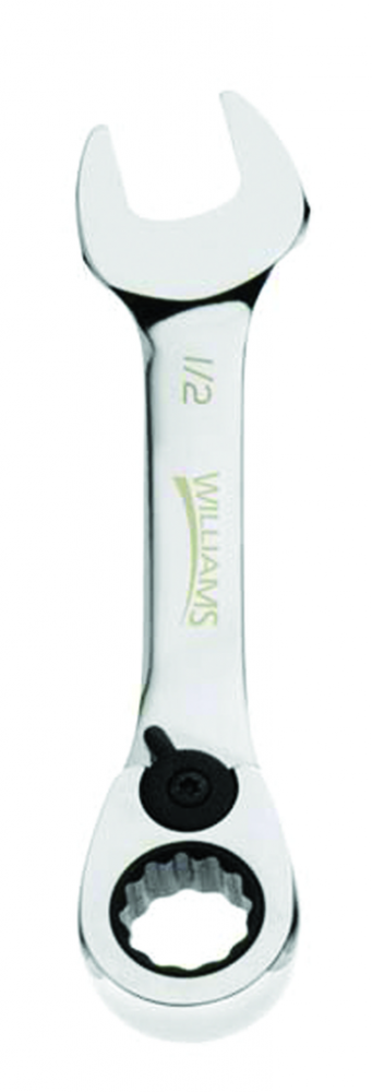 3/8&#34; 12-Point SAE Stubby Reversible Ratcheting Combination Wrench