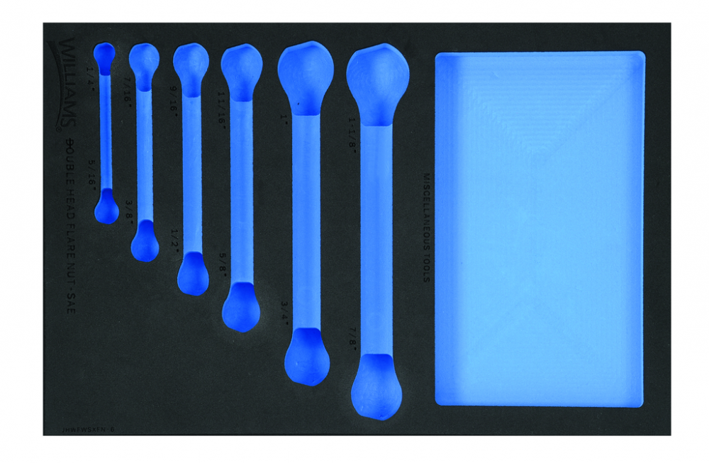 1/3 Foam Drawer Inset Only for 6 pc SAE Double Flare Nut Wrench Set