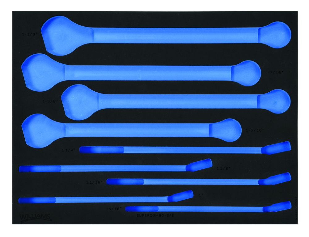 2/3 Foam Drawer Inset Only for 9 pc SAE 12-Point SUPERCOMBO  Combination Wrench Set (15/16 to 1-1/2)