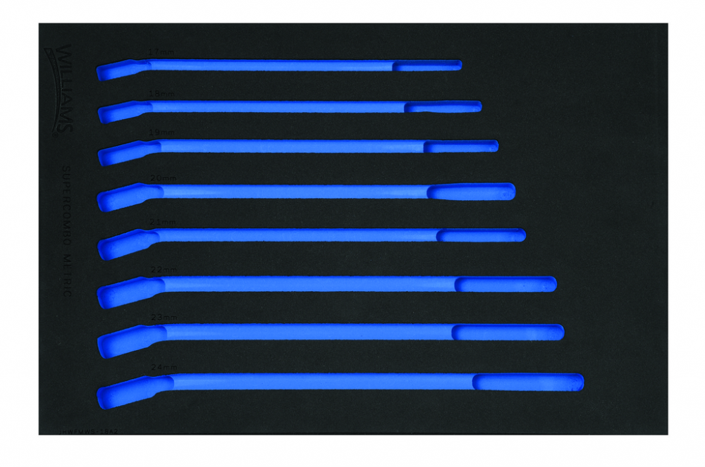 1/3 Foam Drawer Inset Only for 8 pc Metric 12-Point SUPERCOMBO  Combination Wrench Set (17-24 mm)