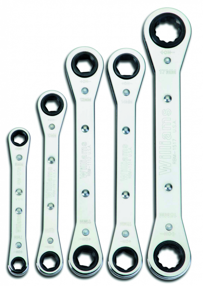 5 pc SAE Double Head Ratcheting Box Wrench Set