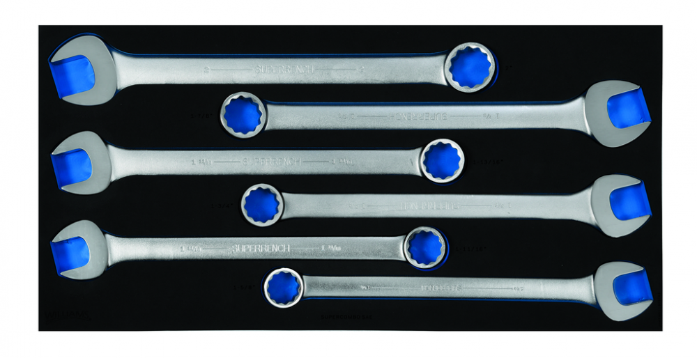 6 pc SAE 12-Point SUPERCOMBO  Combination Wrench Set in 3/3 Foam Drawer Inset (1-5/8 to 2)