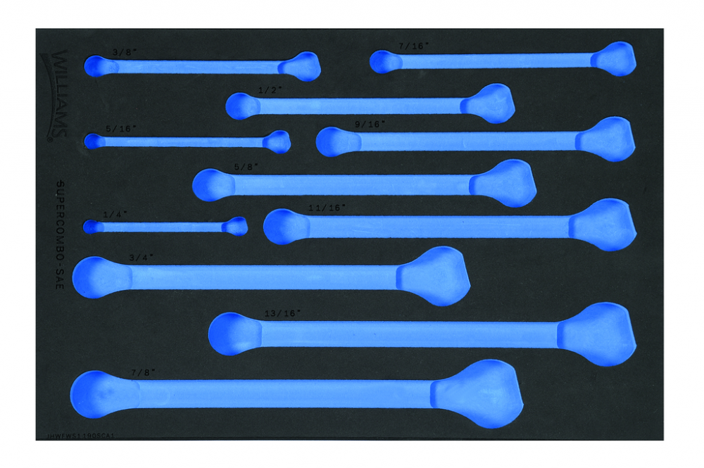 1/3 Foam Drawer Inset Only for 11 pc SAE 12-Point SUPERCOMBO  Combination Wrench Set (1/4 to 7/8)