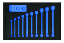 Williams JHWFMWS-18A113FM - 1/3 Foam Drawer Inset Only for 10 pc Metric 12-Point SUPERCOMBO  Combination Wrench Set (7-16 mm)