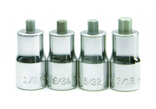 Williams JHWWSM-4TRC - 4 pc 1/4" Drive SAE Bit Stubby Hex Bit Socket Set on Rail and Clips