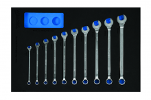 Williams JHWFMWS-18A1 - 10 pc Metric 12-Point SUPERCOMBO  Combination Wrench Set in 1/3 Foam Drawer Inset (7-16 mm)