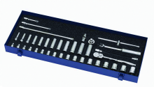 Williams JHWMSB-39FTB - 39 pc 3/8" Drive 6 & 12-Point Shallow and Deep Socket and Drive Tool Set Packed Keep Safe Foam i