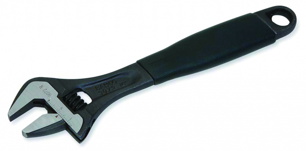 8&#34; SAE Ergo  Adjustable Industrial Black Finish Wrench with Ergo  Handle