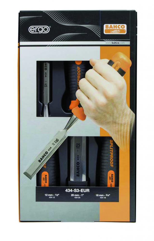 3 pc Ergo  Handled Chisel Set