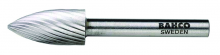 Bahco BAHHSGF0618M - 1/4" Head Diamter High Speed Steel Rotary Burrs Arch Pointed Nose Medium Toothing