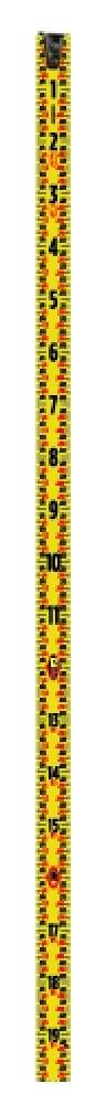16 FT x 1 IN, TOGGLE LOCK, NYLON COATED STEEL , UNITS: FT, 1/8, 1/16 & FRACTIONAL DECIMAL, ORANGE
