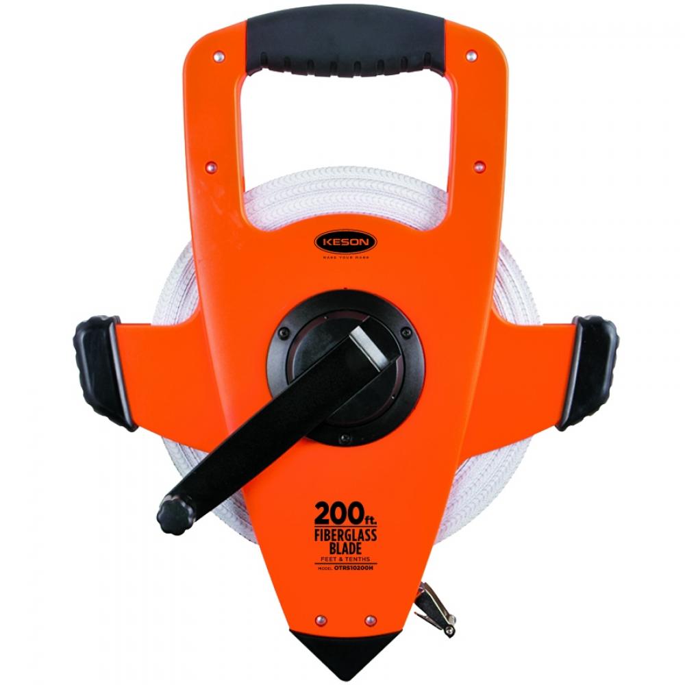 300 FT, UNITS: IN, 1/8, FIBERGLASS TAPE MEASURE WITH HOOK 3X1 REWIND