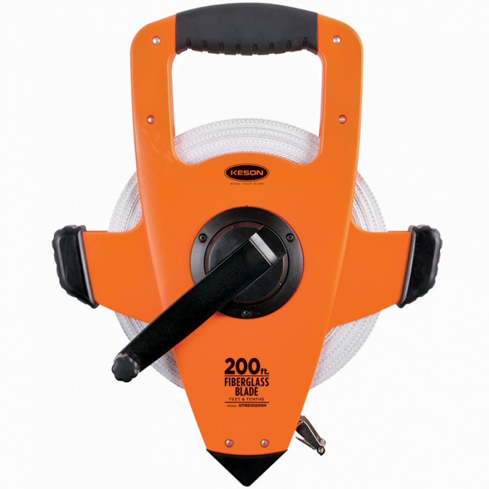 100 FT, UNITS: IN, 1/8, AND FT, 1/10, 1/100, FIBERGLASS TAPE MEASURE WITH RING 3X1 REWIND