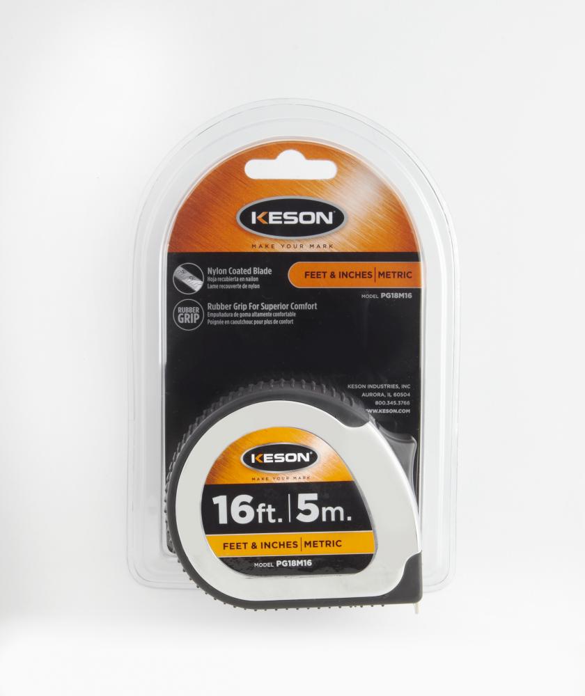 16 FT x 1 IN, NYLON COATED STEEL BLADE, UNITS: FT, 1/8, 1/16, CHROME *while supplies last
