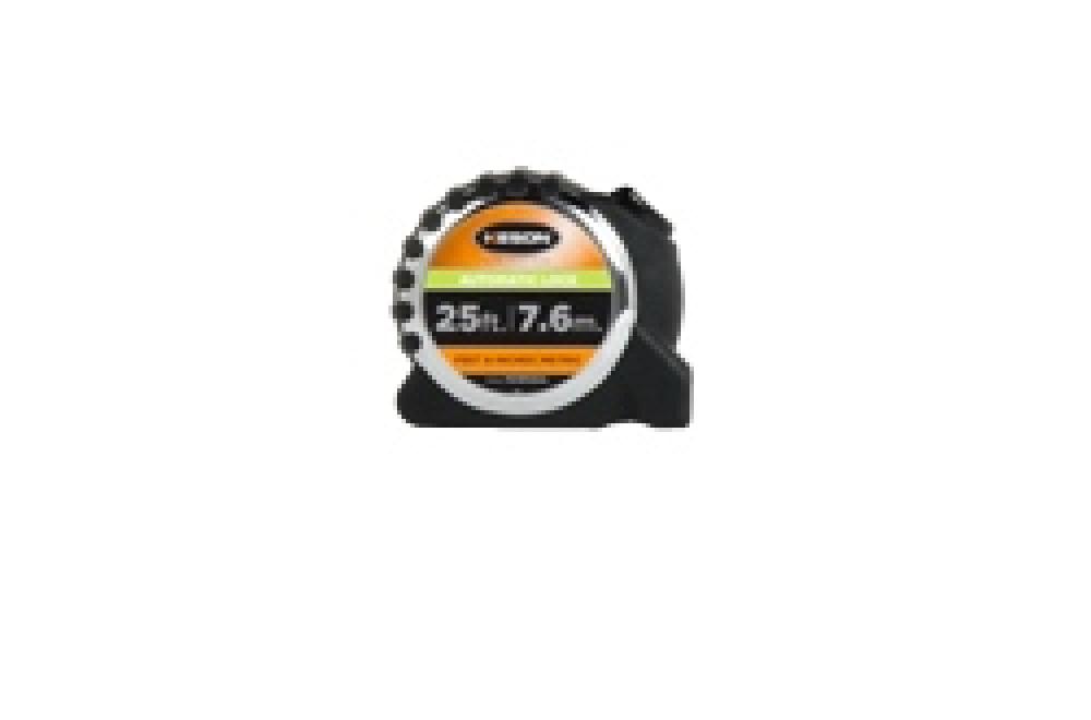 25 FT x 1 IN, AUTOLOCK, NYLON COATED STEEL BLADE, UNITS: FT, 1/8, 1/16 & CM, MM, ORANGE *NEW ITEM
