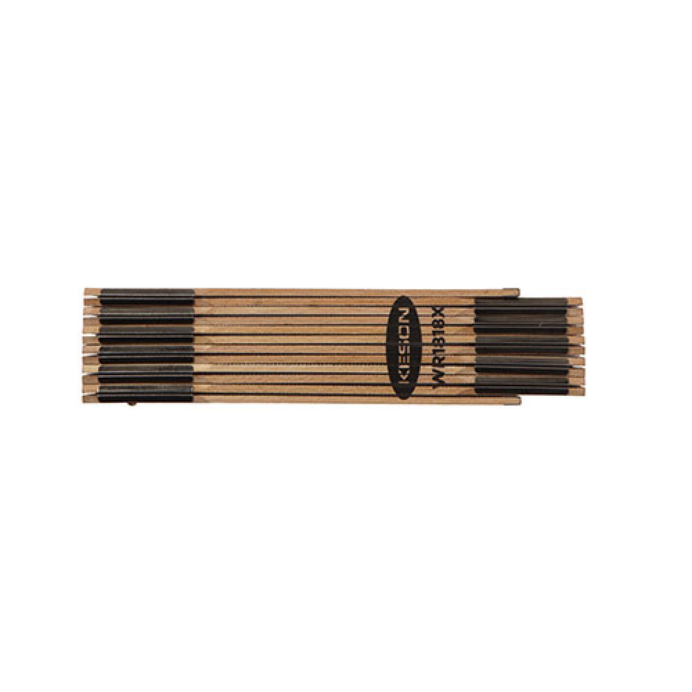 6&#39; x 5/8&#34; NATURAL WOOD RULE, SIDE 1: FT & IN, SIDE 2: FT & IN; 6&#34; BRASS EXTENDER