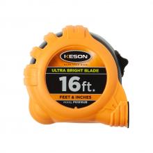 Keson PG1816UB - 16 FT x 1 IN, RUBBER SHEATH, NYLON COATED ULTRA BRIGHT STEEL, UNITS: FT/IN TOP, VERTICAL FT/IN
