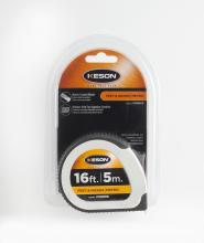 Keson PG18M16 - 16 FT x 1 IN, NYLON COATED STEEL BLADE, UNITS: FT, 1/8, 1/16 & CM, MM, CHROME *while supplies last