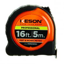 Keson PGPRO5MV - 5M x 1 IN, PRO CASE, NYLON COATED STEEL BLADE, UNITS: M, CM, MM, ORANGE *NEW ITEM
