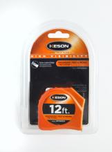 Keson PGT181012V - 12 FT x 5/8 IN, TOGGLE LOCK, NYLON COATED STEEL , UNITS: FT, 1/8, 1/16 & FT, 1/10, 1/100, ORANGE