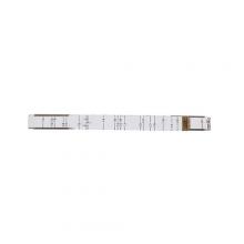 Keson WR18BL - 6' x 5/8" WHITE WOOD RULE, SIDE 1: FT & IN, SIDE 2: BRICK COURSES; BRICK MASONS'