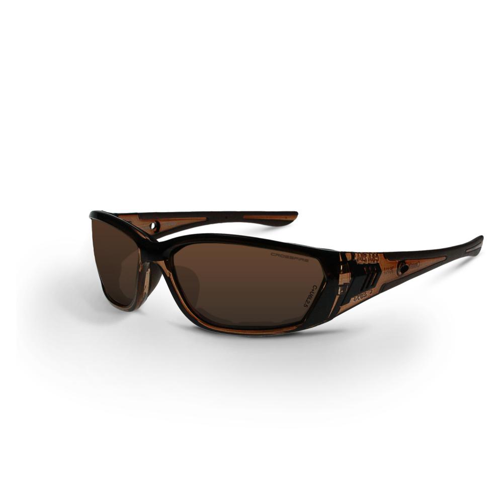 710 Foam Lined Safety Eyewear - Crystal Brown Frame - Brown Anti-Fog Lens