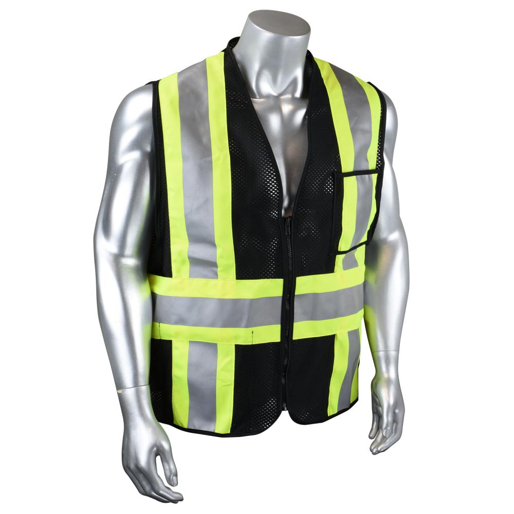 CSV22 Custom Type O Class 1 Safety Vest - Black - Size 5X