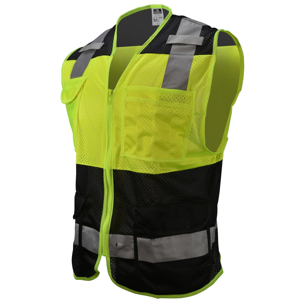CSV6 Custom Type O Class 1 Safety Vest - Black - Size 5X