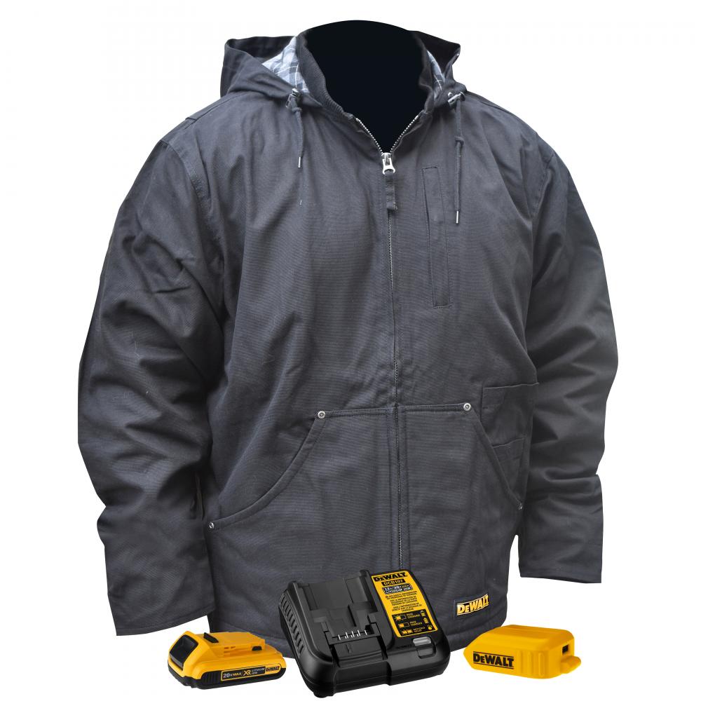 Men&#39;s Heated Coat Kitted - Black - Size 3X