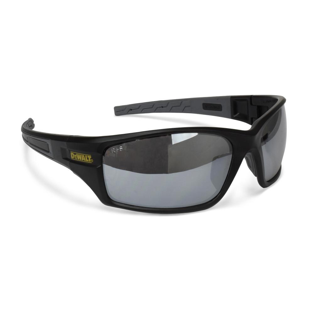 DPG101 Auger® Safety Glass - Black Frame - Silver Mirror Lens