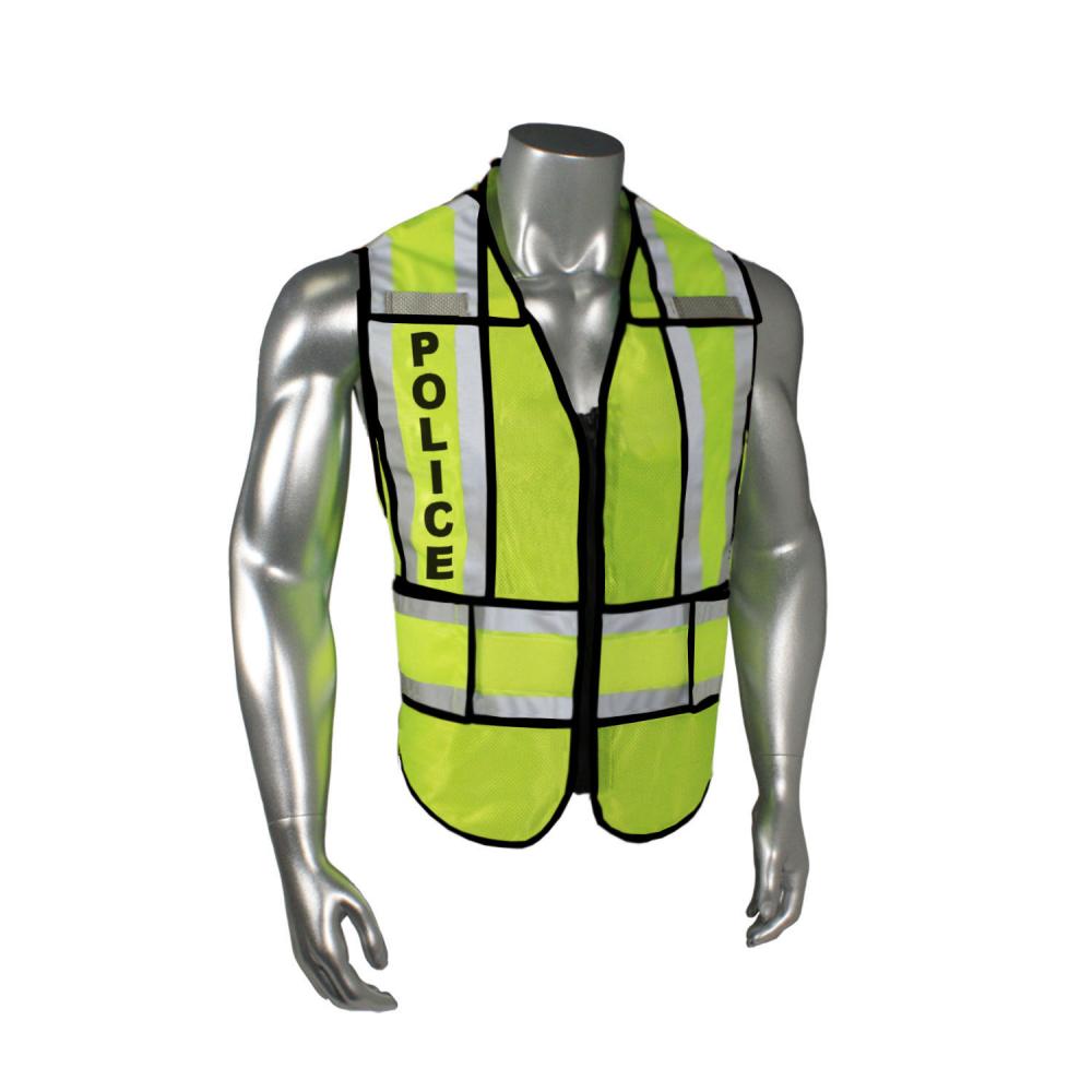 LHV-207-SPT-EMS EMS Safety Vest - Police - Black Trim - Green - Size M-XL