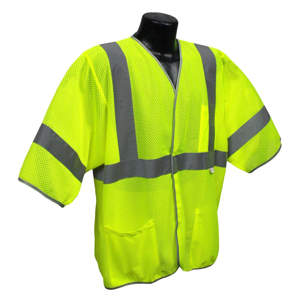 5ANSI Class 3 Economy 3.5oz Mesh Vest - Green - Size 4X