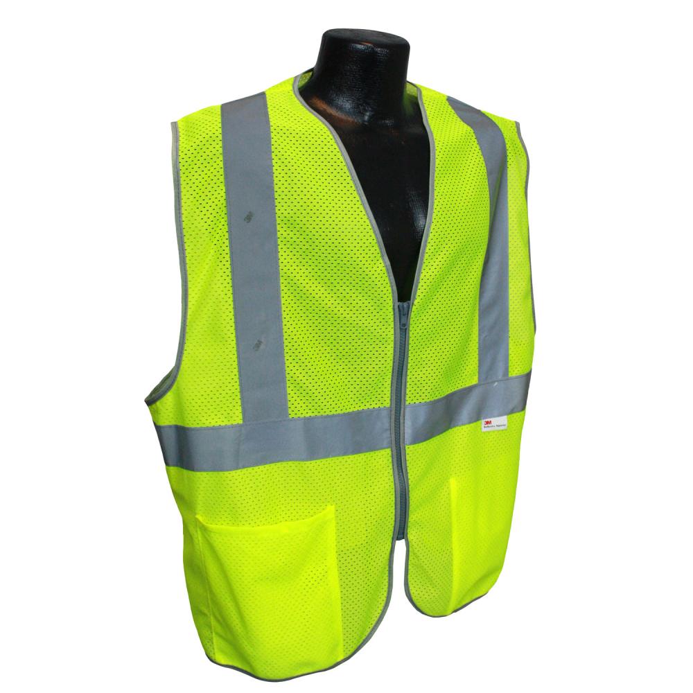 5ANSI-PCZ Type R Class 2 Safety Vest - 3.5oz Poly Mesh - Green - Size M