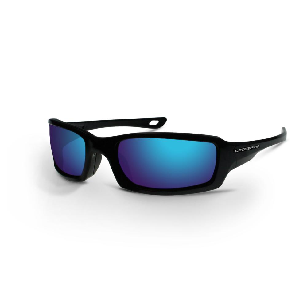 M6A Premium Safety Eyewear - Metallic Blue Frame - Blue Mirror Lens