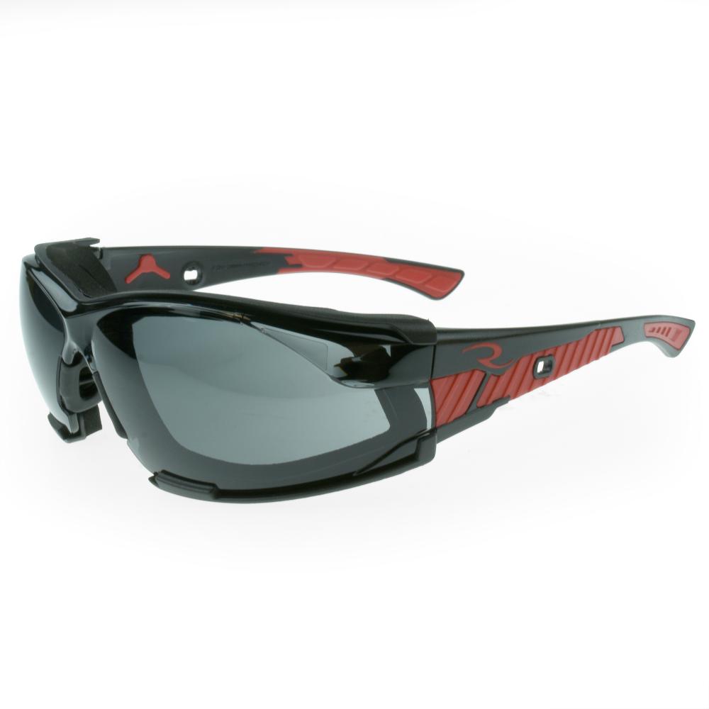 Obliterator™ IQ - IQuity™ Anti-Fog Foam Lined Safety Eyewear - Black / Red Frame - Smoke IQ Anti-Fog
