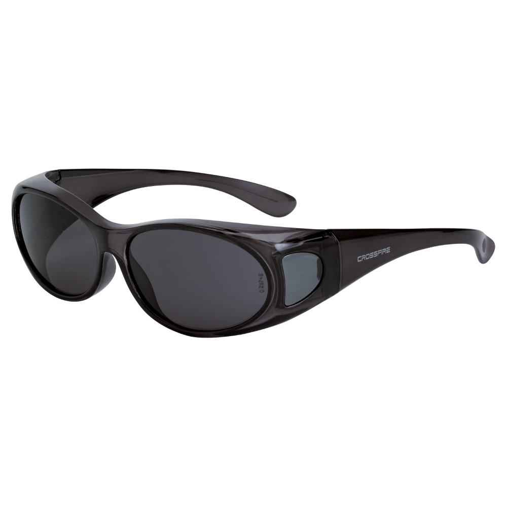 OG3 Over the Glass Safety Eyewear - Crystal Black Frame - Smoke Lens